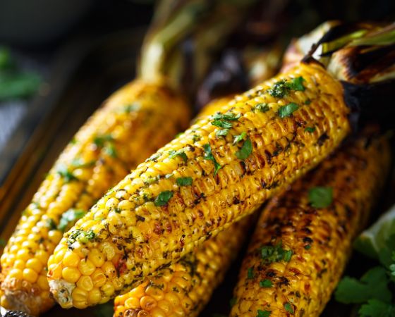 Grilled corn with scallions